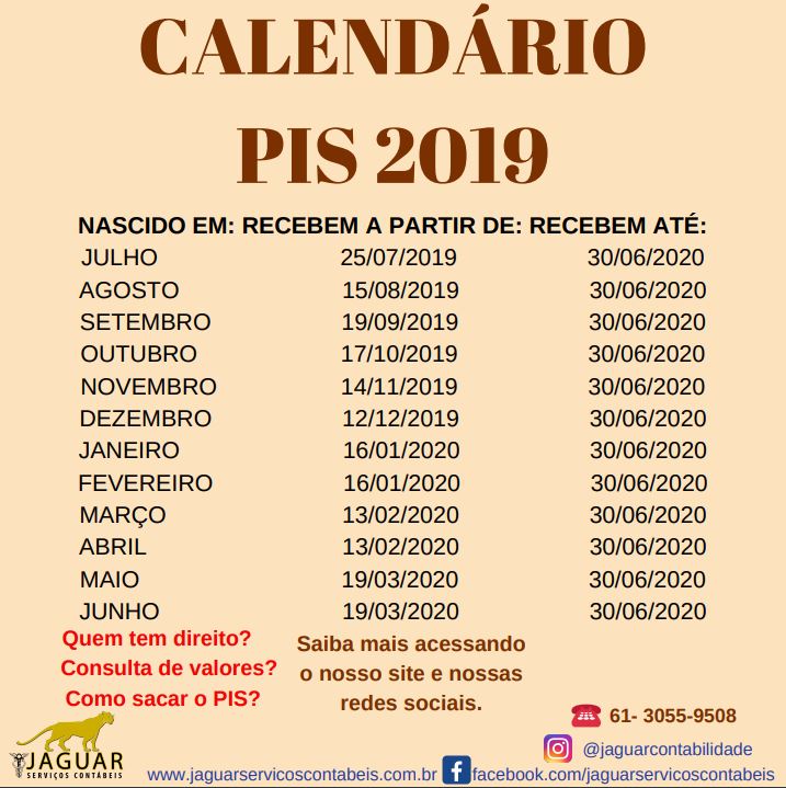 CalendÁrio Do Pis 2019 Puma 0650